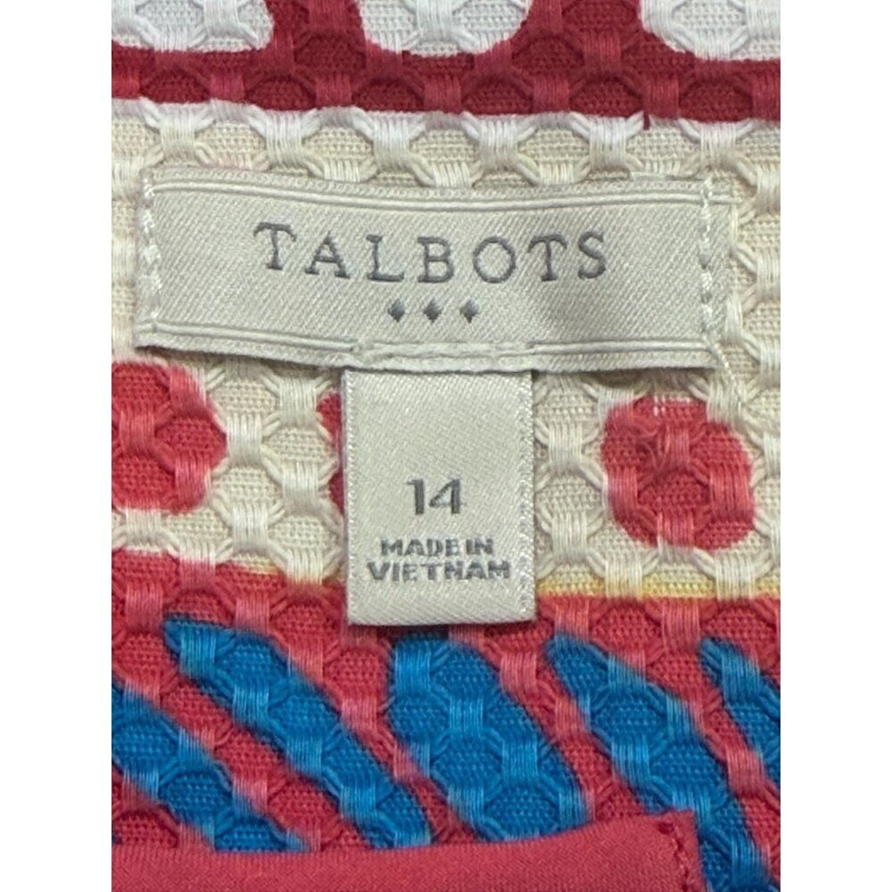 Talbots Sleeveless Textured Knit Dress Multicolor Exposed Zipper Size 14 - Picture 2 of 11